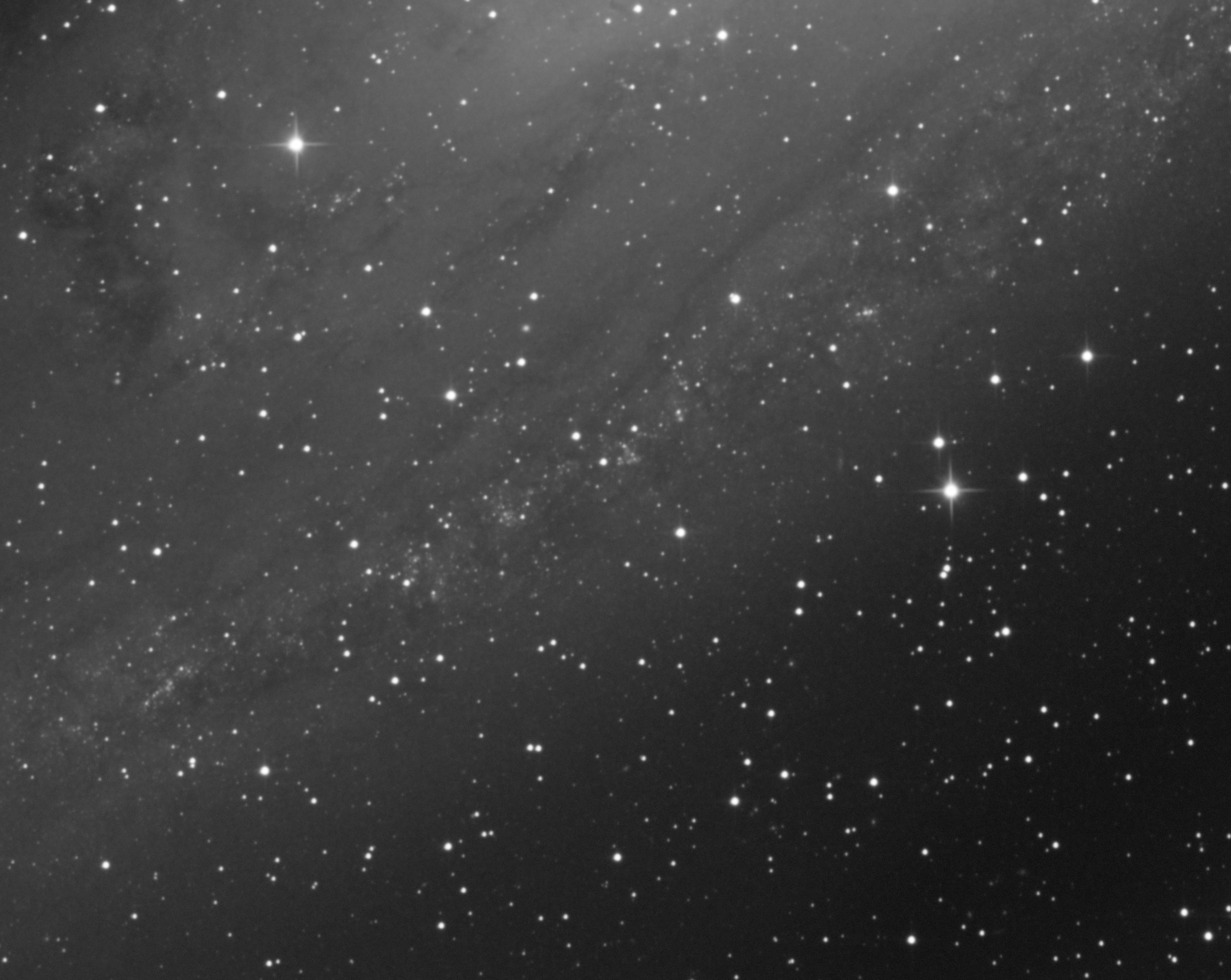 Before: star clouds and dust lanes in the disk of M31