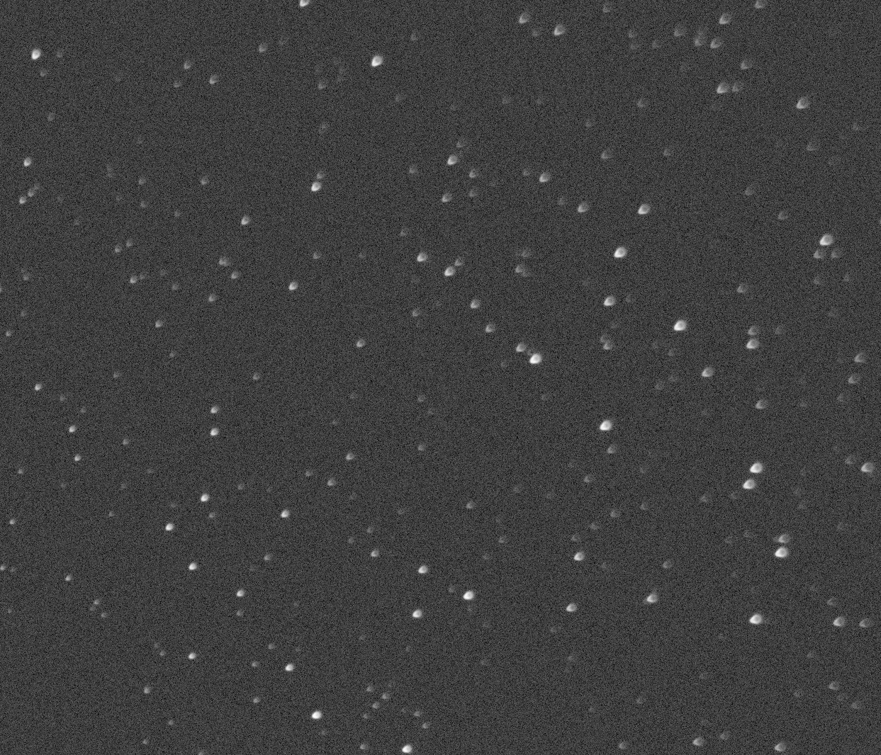 Before: the corner of a simulated star field with one wave of coma